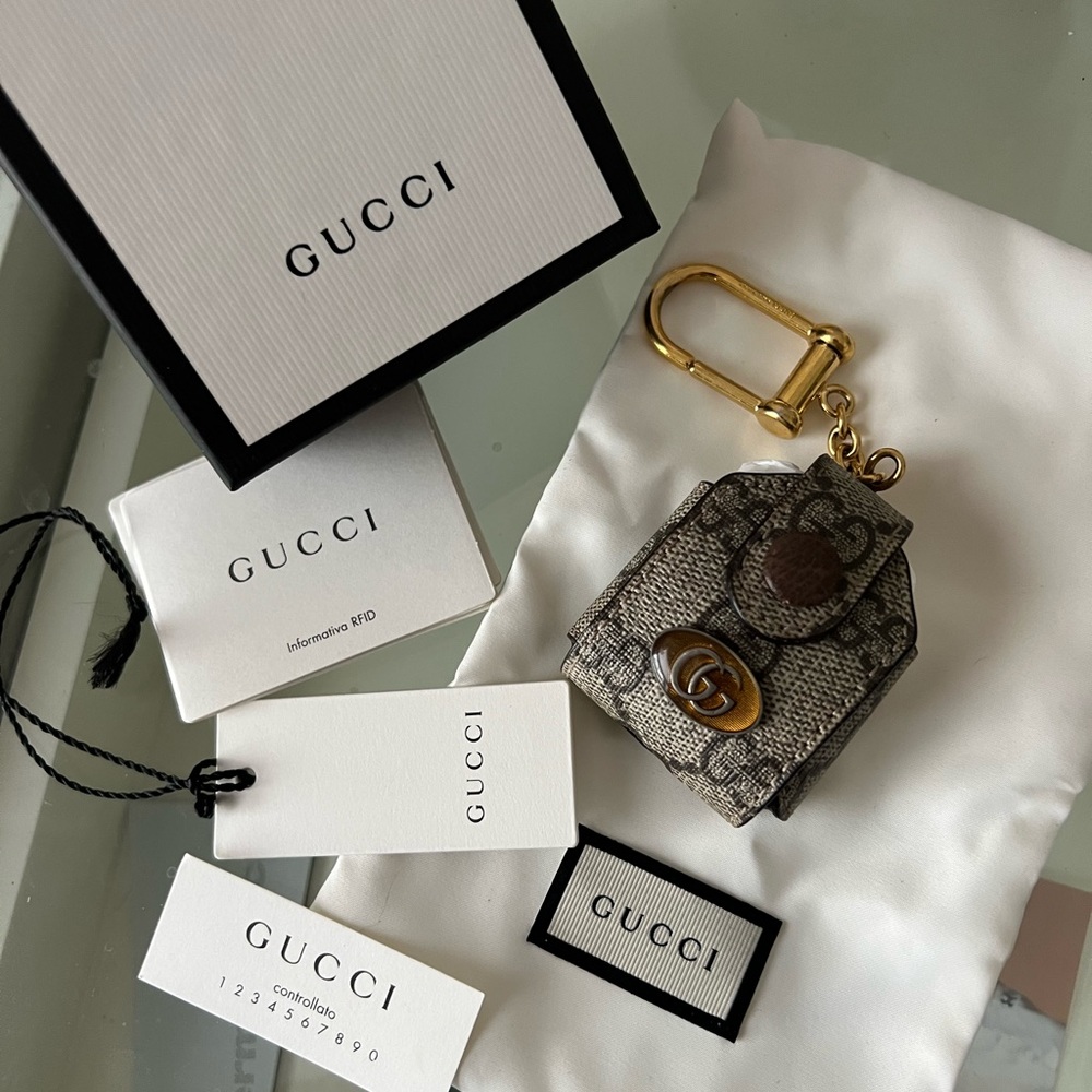 Authentic Gucci GG Supreme Ophidia Airpod Case Mint